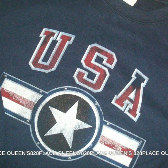 NWT Gildan Mens Sweatshirt XL Patriotic USA Navy Blue & Red American Pride - Picture 4 of 5